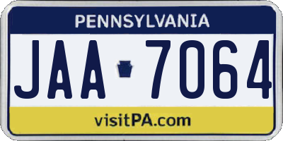 PA license plate JAA7064