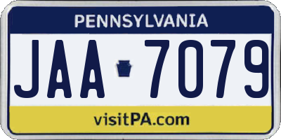 PA license plate JAA7079