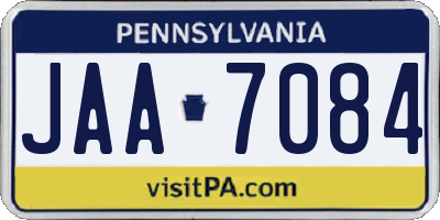 PA license plate JAA7084