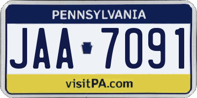 PA license plate JAA7091