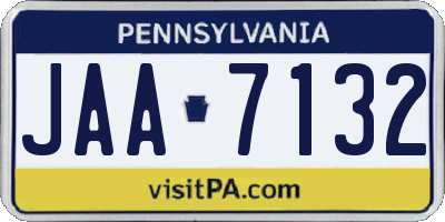 PA license plate JAA7132
