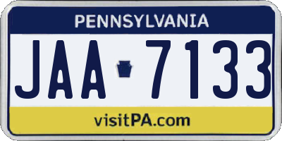 PA license plate JAA7133