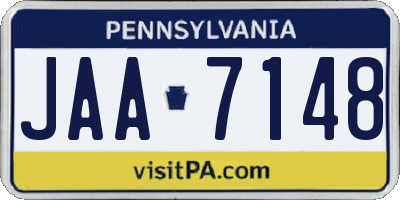 PA license plate JAA7148