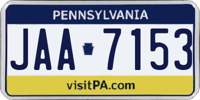 PA license plate JAA7153