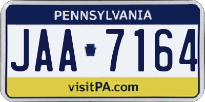 PA license plate JAA7164