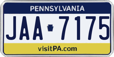 PA license plate JAA7175