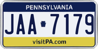 PA license plate JAA7179