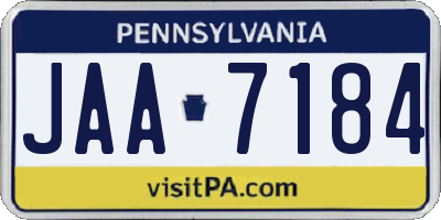 PA license plate JAA7184