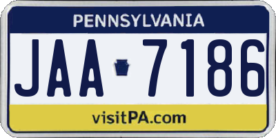 PA license plate JAA7186