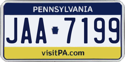 PA license plate JAA7199