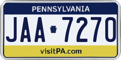 PA license plate JAA7270