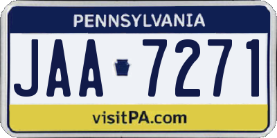 PA license plate JAA7271