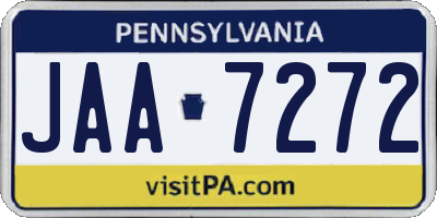 PA license plate JAA7272