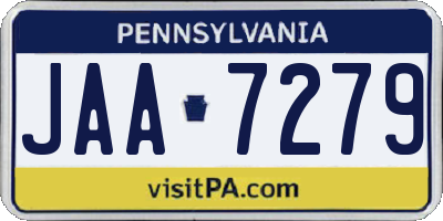 PA license plate JAA7279