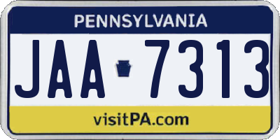 PA license plate JAA7313