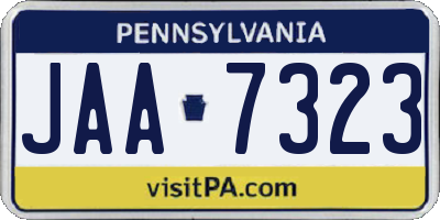 PA license plate JAA7323