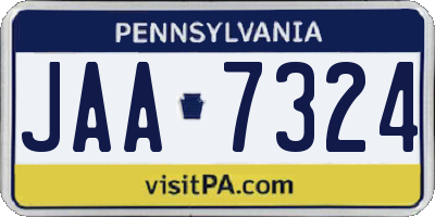 PA license plate JAA7324