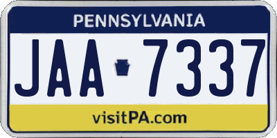 PA license plate JAA7337