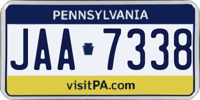 PA license plate JAA7338