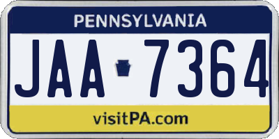 PA license plate JAA7364