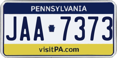 PA license plate JAA7373