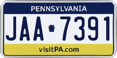 PA license plate JAA7391