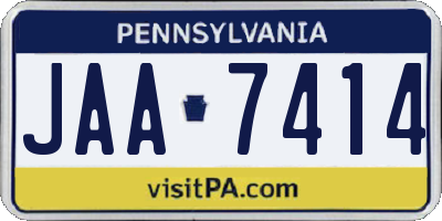 PA license plate JAA7414