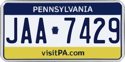 PA license plate JAA7429