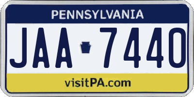 PA license plate JAA7440