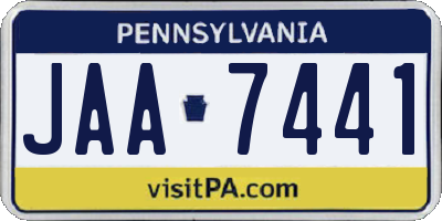 PA license plate JAA7441