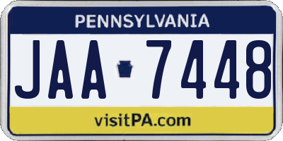 PA license plate JAA7448