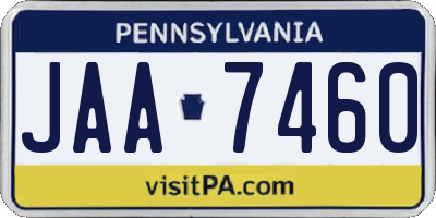 PA license plate JAA7460