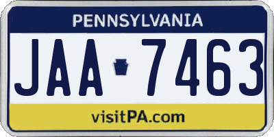 PA license plate JAA7463