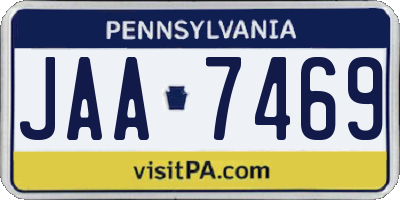 PA license plate JAA7469