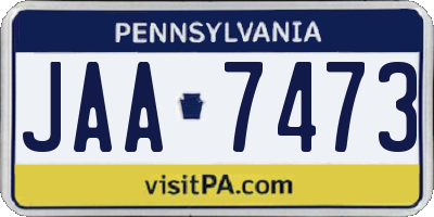 PA license plate JAA7473