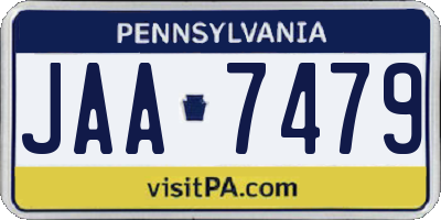 PA license plate JAA7479