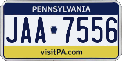 PA license plate JAA7556