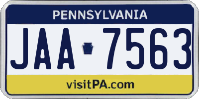 PA license plate JAA7563