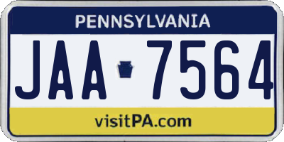 PA license plate JAA7564