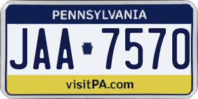 PA license plate JAA7570