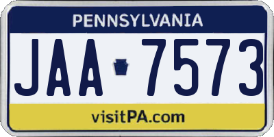 PA license plate JAA7573