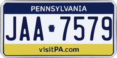 PA license plate JAA7579