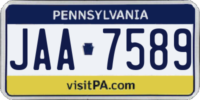 PA license plate JAA7589