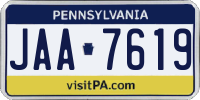 PA license plate JAA7619