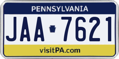 PA license plate JAA7621