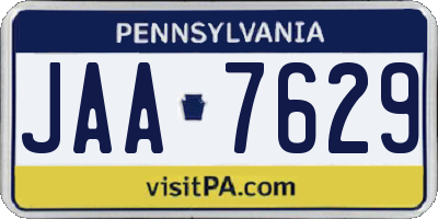 PA license plate JAA7629