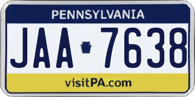 PA license plate JAA7638