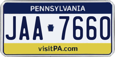 PA license plate JAA7660