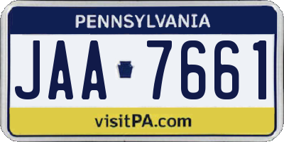 PA license plate JAA7661