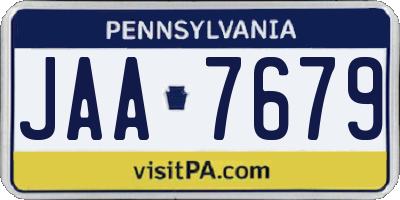 PA license plate JAA7679